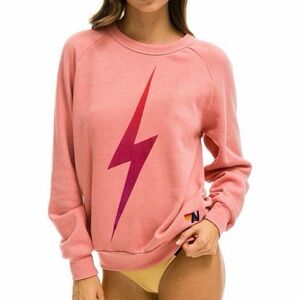 Aviator Nation Pink Bolt Crew Sweatshirt